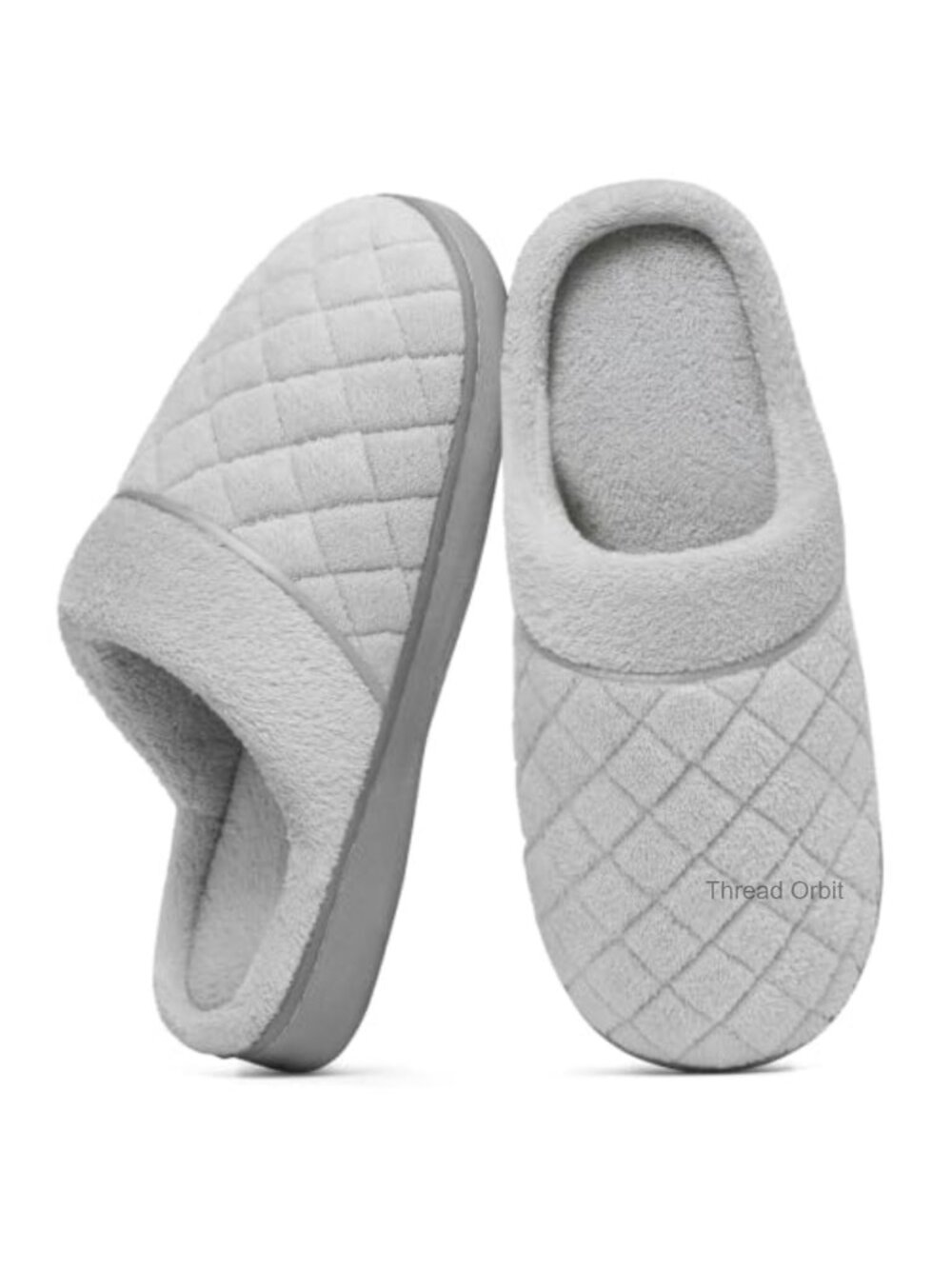 Memory Foam House Slippers Quilted Indoor TPR Outsole Unisex
